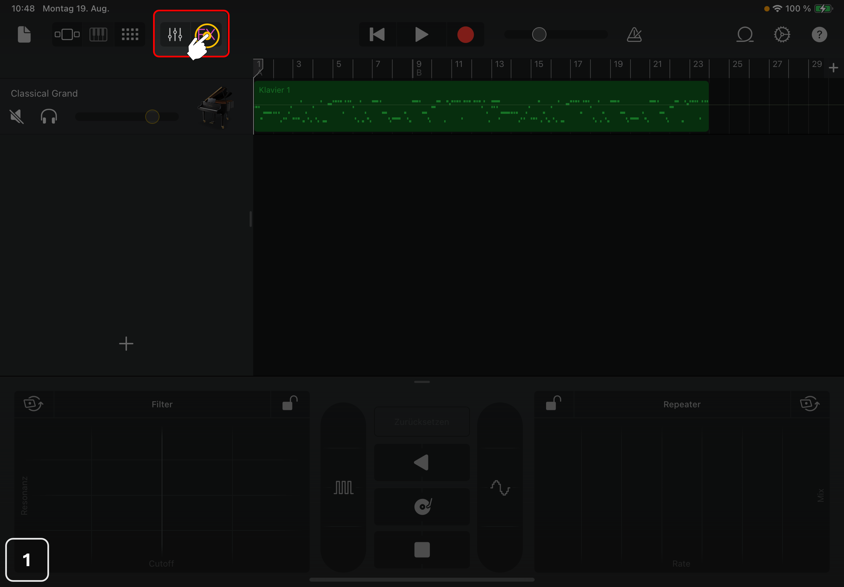 1) FX-Instrument öffnen